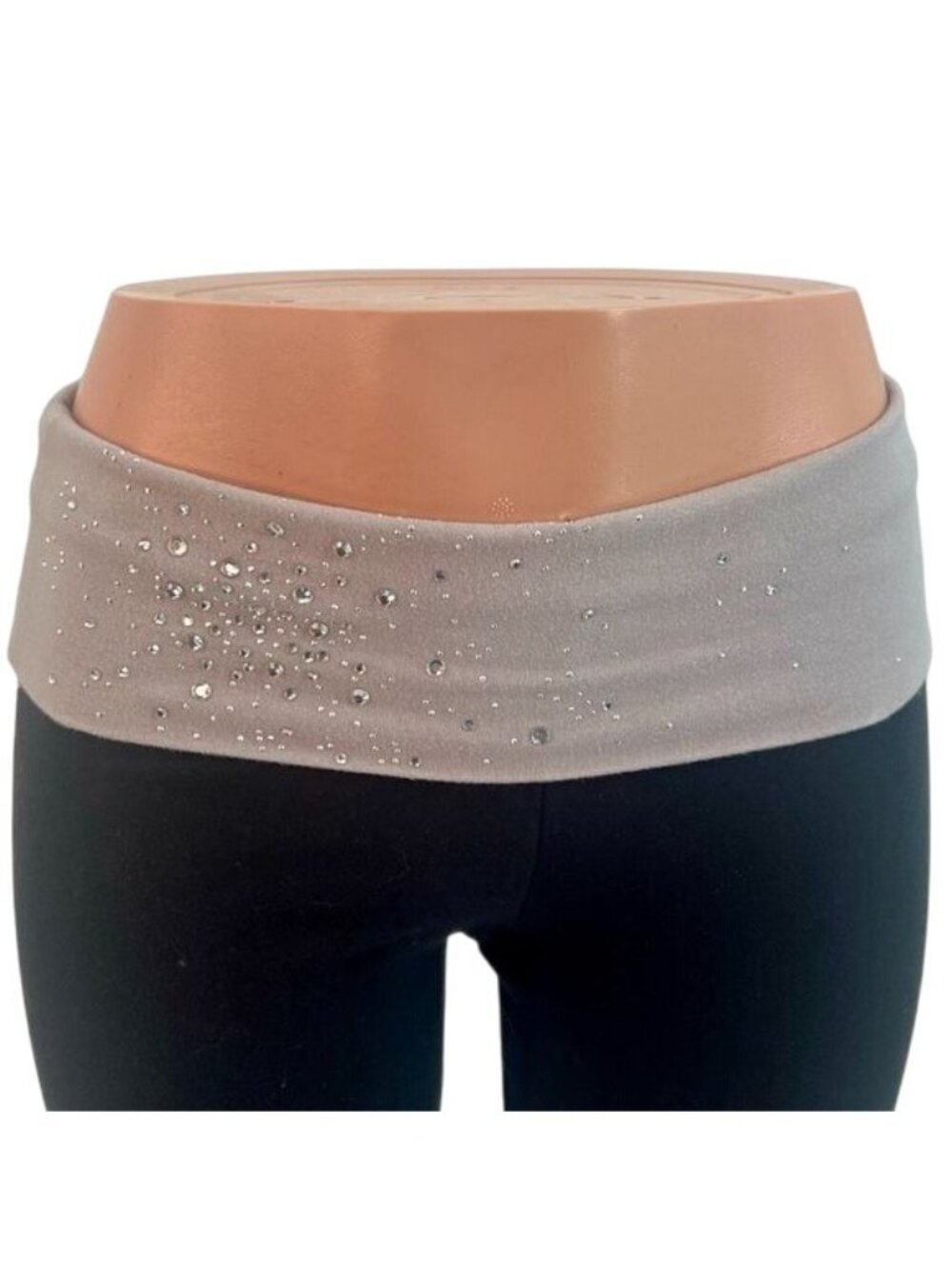 VTG Victoria’s Secret Rhinestone Embellished Fold Over Boot Cut Leggings M | Y2K - Picture 3 of 9